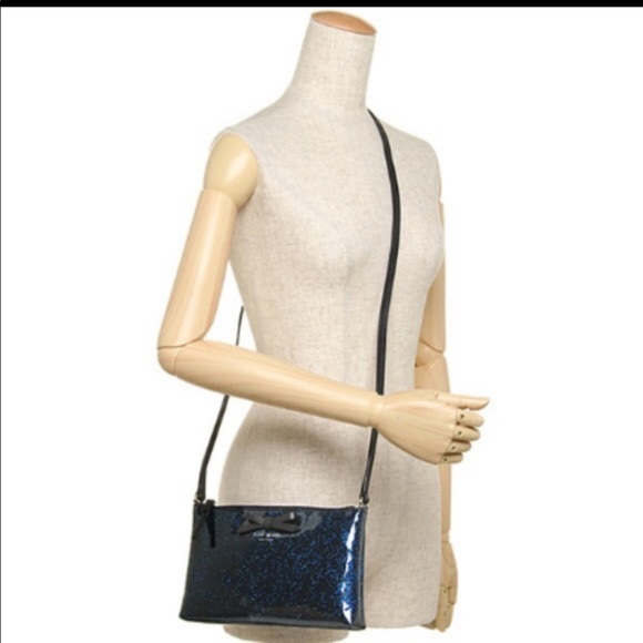 BNWT Kate Spade Mavis Street Amy Blue Glitter Crossbody & Wallet SET! - Picture 3 of 15